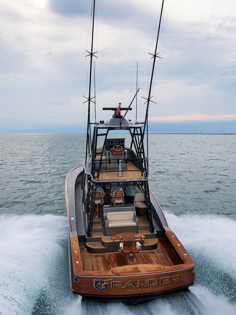 faux teak on Jarrett Bay sport-fisher