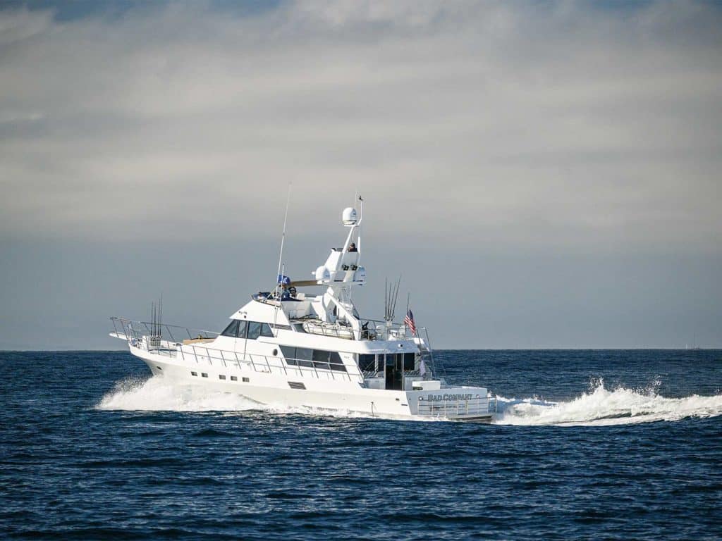 Sport fishing yacht Bad Company out on the water.