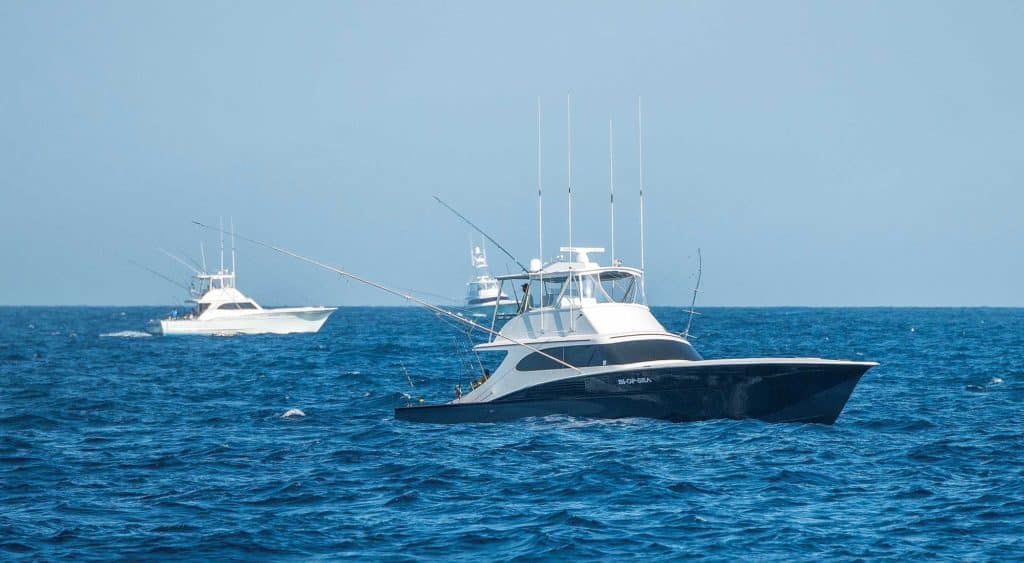 sport-fishing boats on water