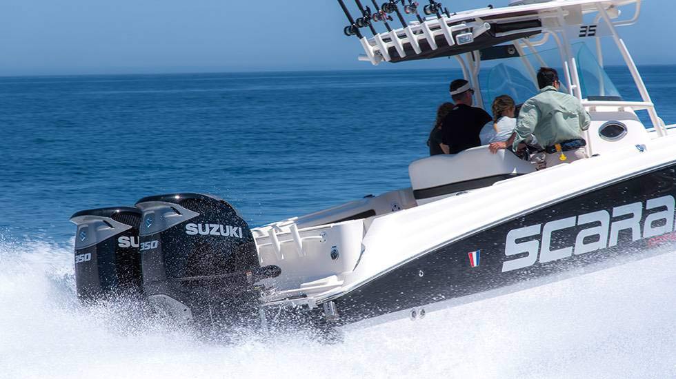 sport fishing boat suzuki outboard engine
