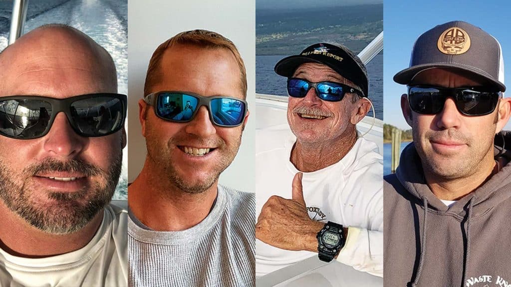 collage of four four boat captains.