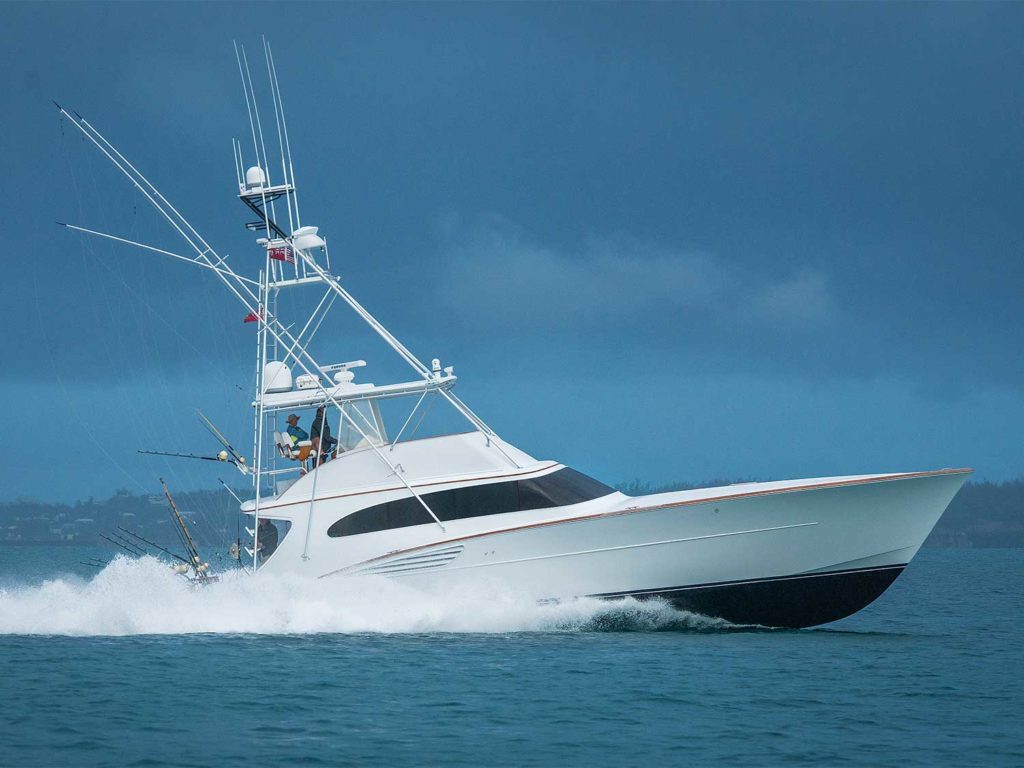 sport fishing yacht on the water
