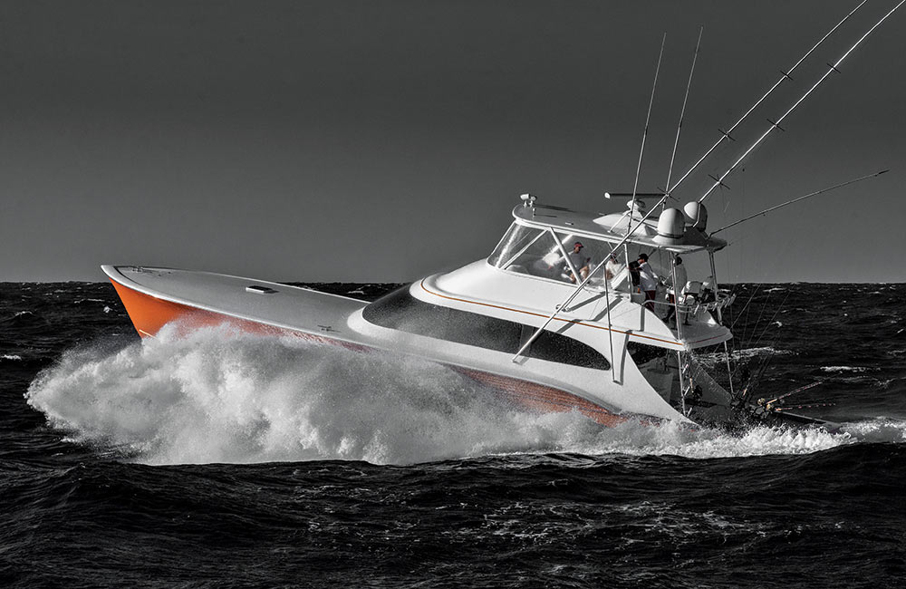 sport-fisher in heavy seas