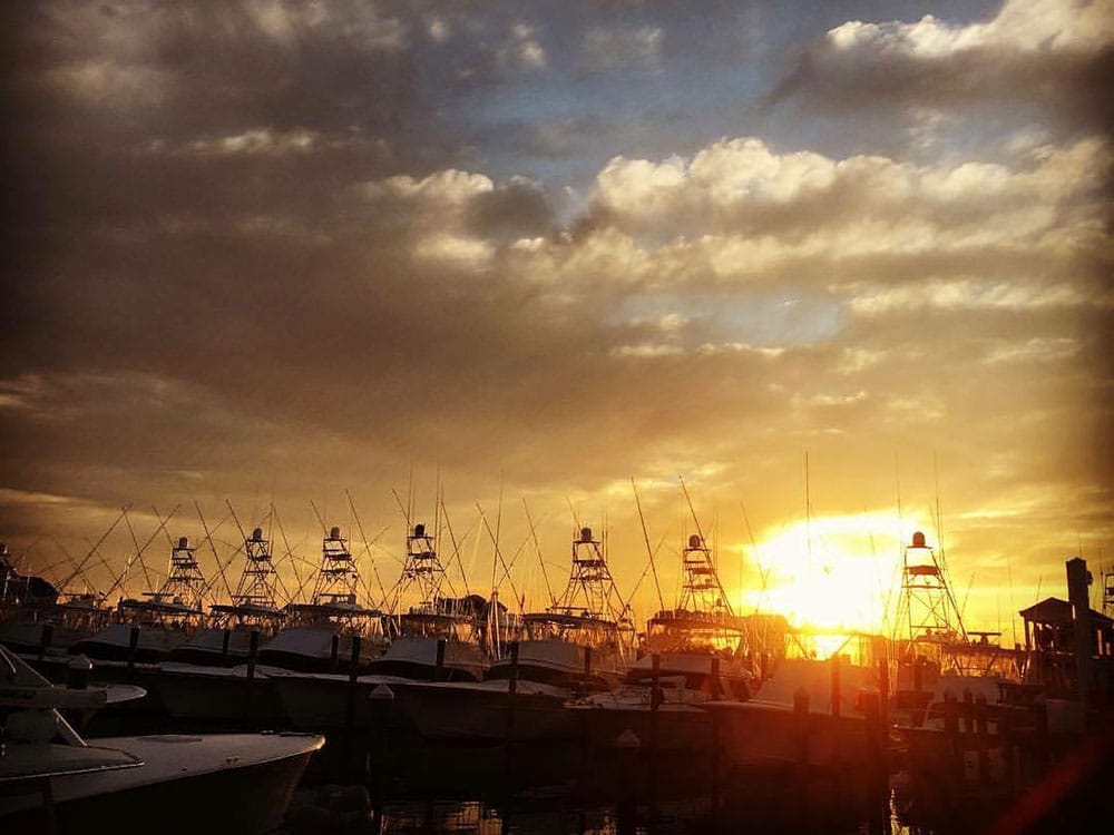 boats at sunset