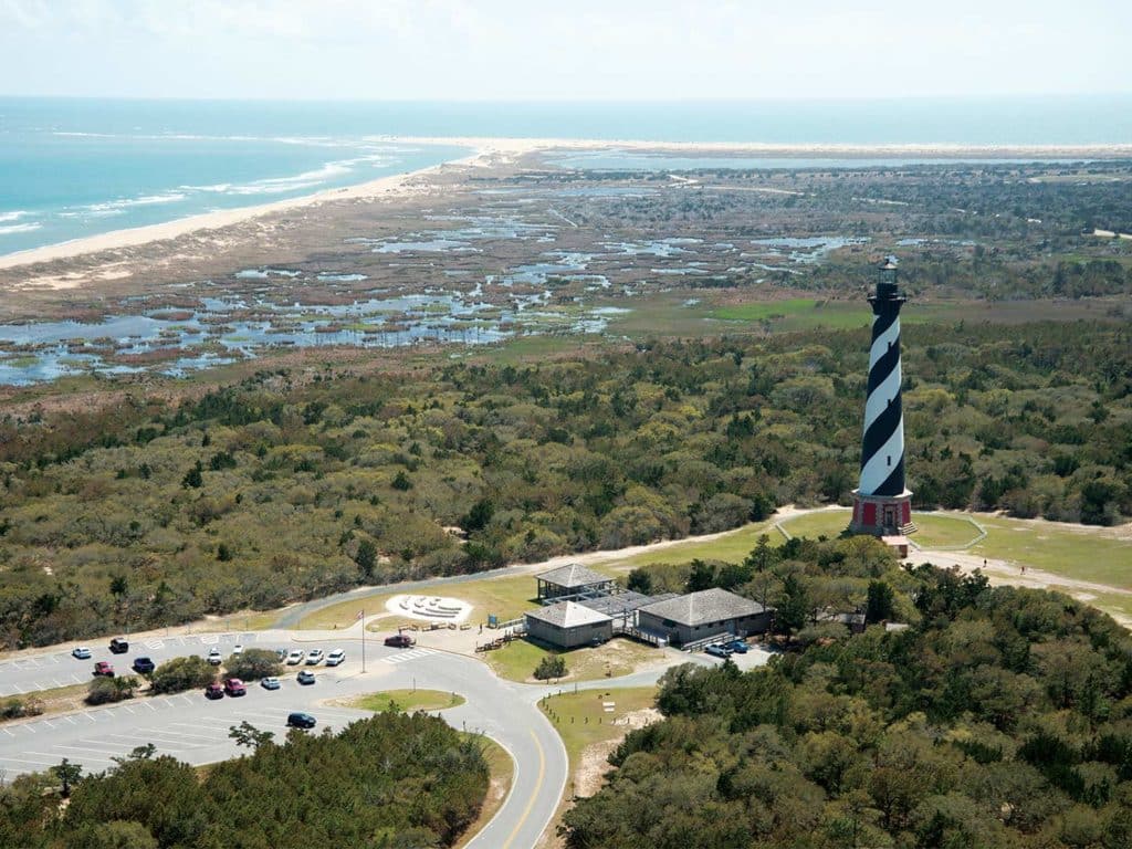 A lighthouse overlooking the Outer Banks.