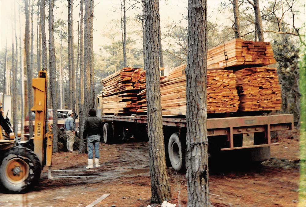 truck delivering lumber