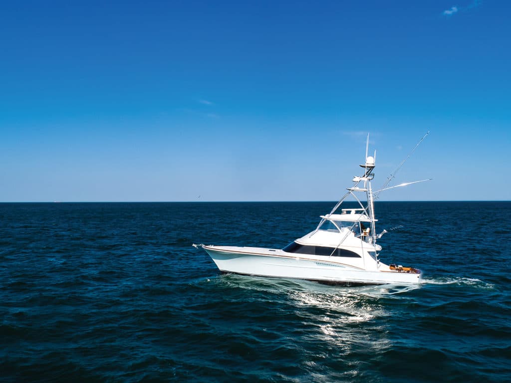 The Titan Custom Yachts, Effie Mae, out on the water.