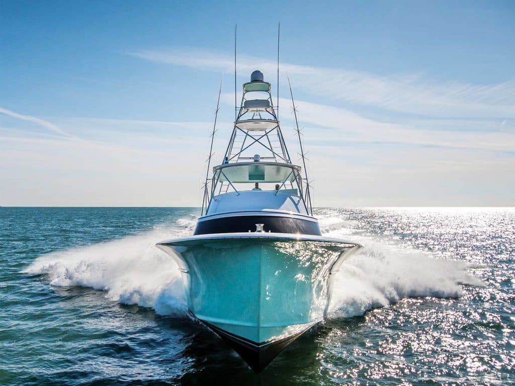 Photograph of a boat at sea.
