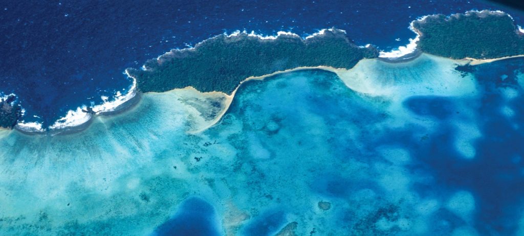 aerial view of the tonga islands vavau archipelago