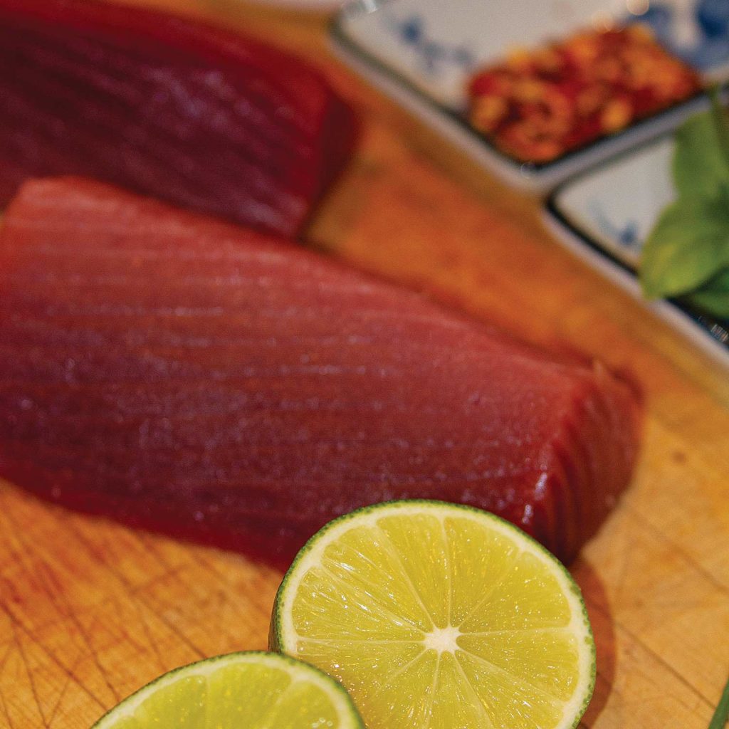 raw tuna on a table