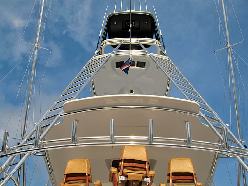tuna tower on sport-fishing boat