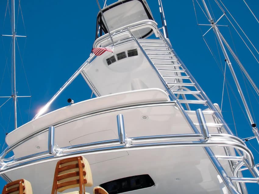 tuna tower on sport-fishing boat