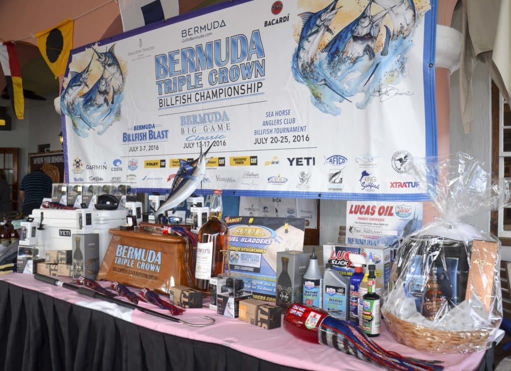 2016 Bermuda Triple Crown trophy table