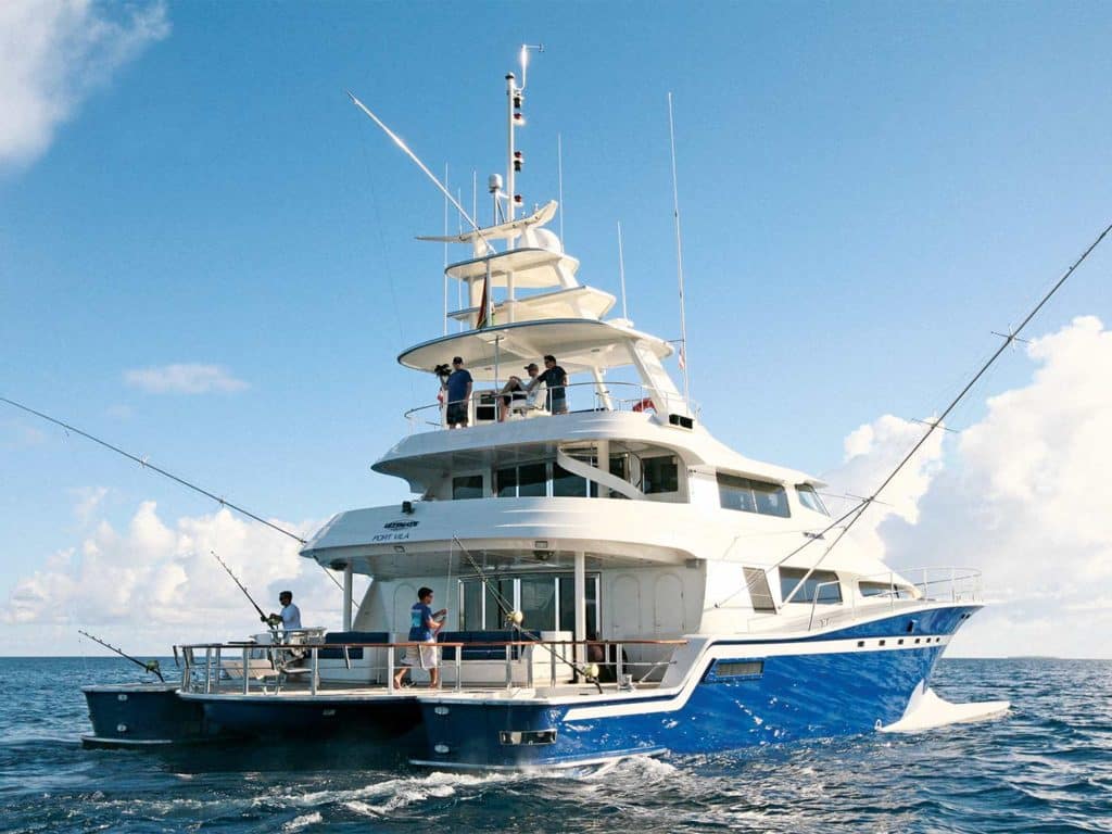 Ultimate Lady sport fishing yacht on the water