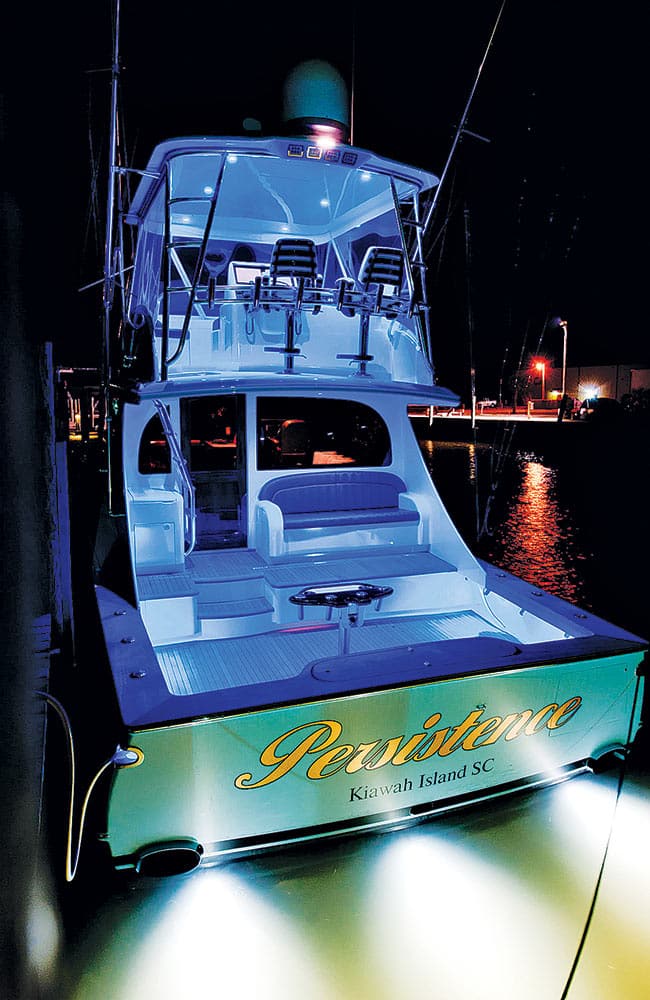 jarrett bay boat at night