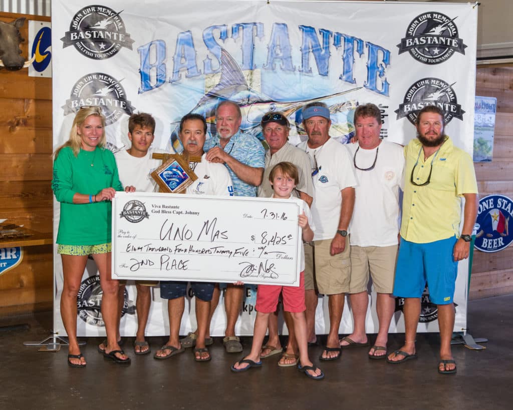 2016 Bastante John Uhr Memorial Billfish Tournament Uno Mas second place awards