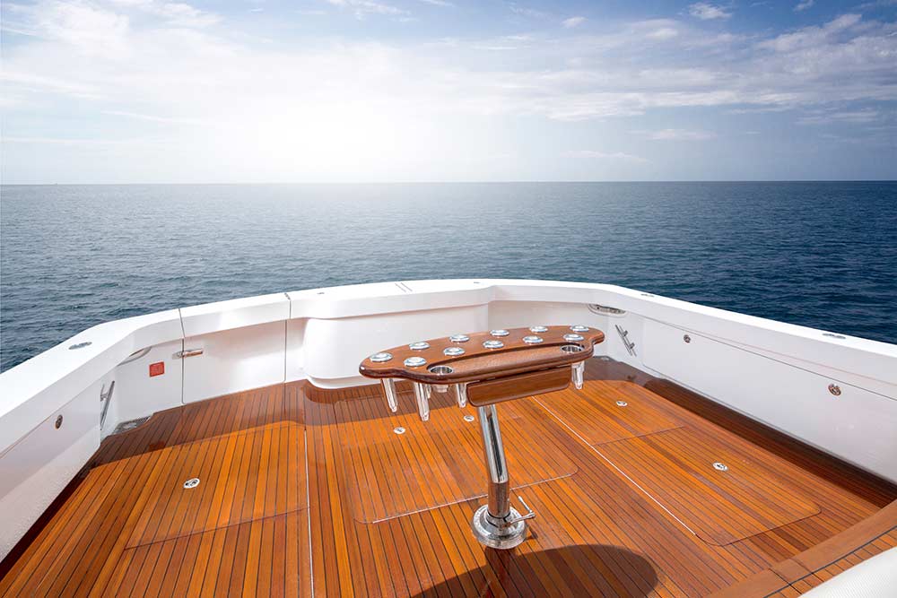 viking 58 convertible teak cockpit