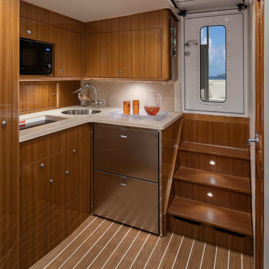 interior salon of the viking yachts boat