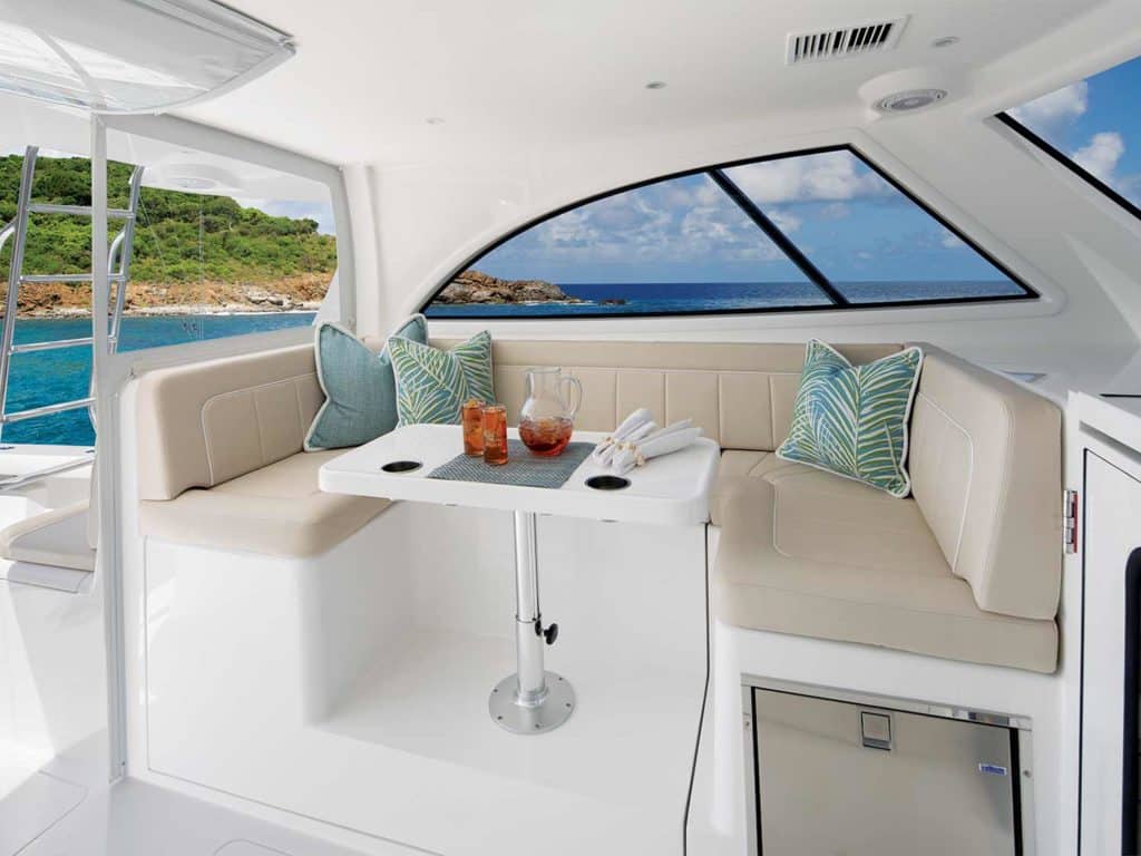 seating area on the viking yacht