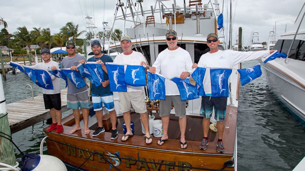 2017 White Marlin Roundup wave paver team with release flags