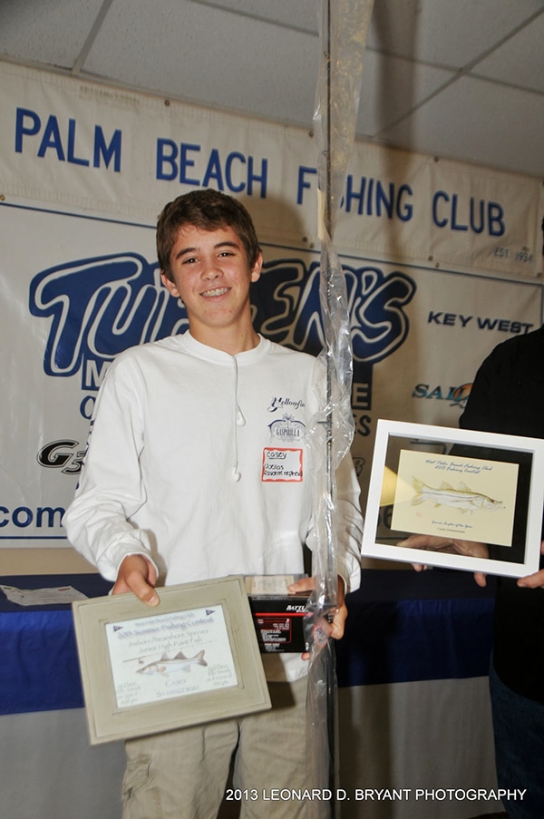 fishing award junior angler west palm beach fishing club