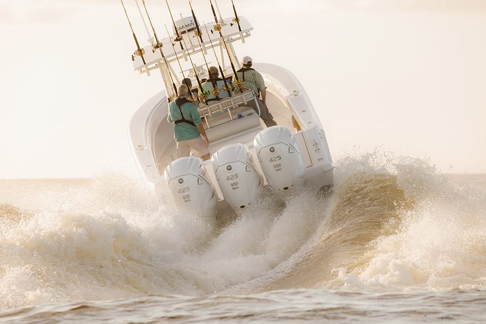 fishing boat with yamaha outboard engines