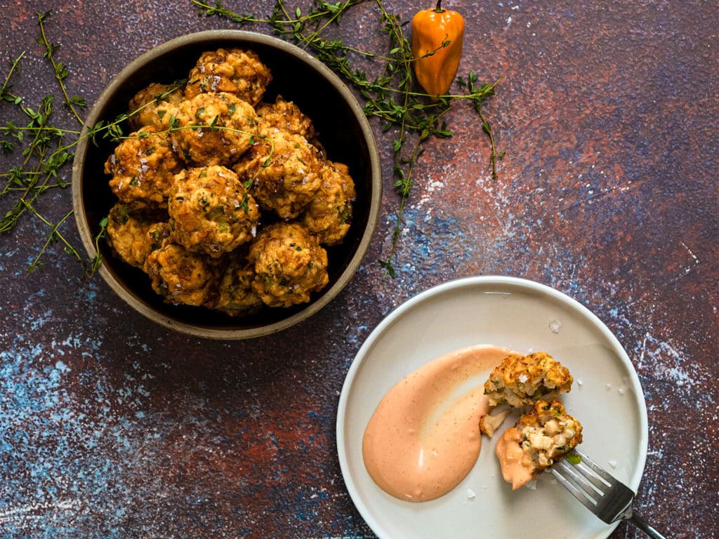 Bahamian Conch Fritters with Calypso Sauce