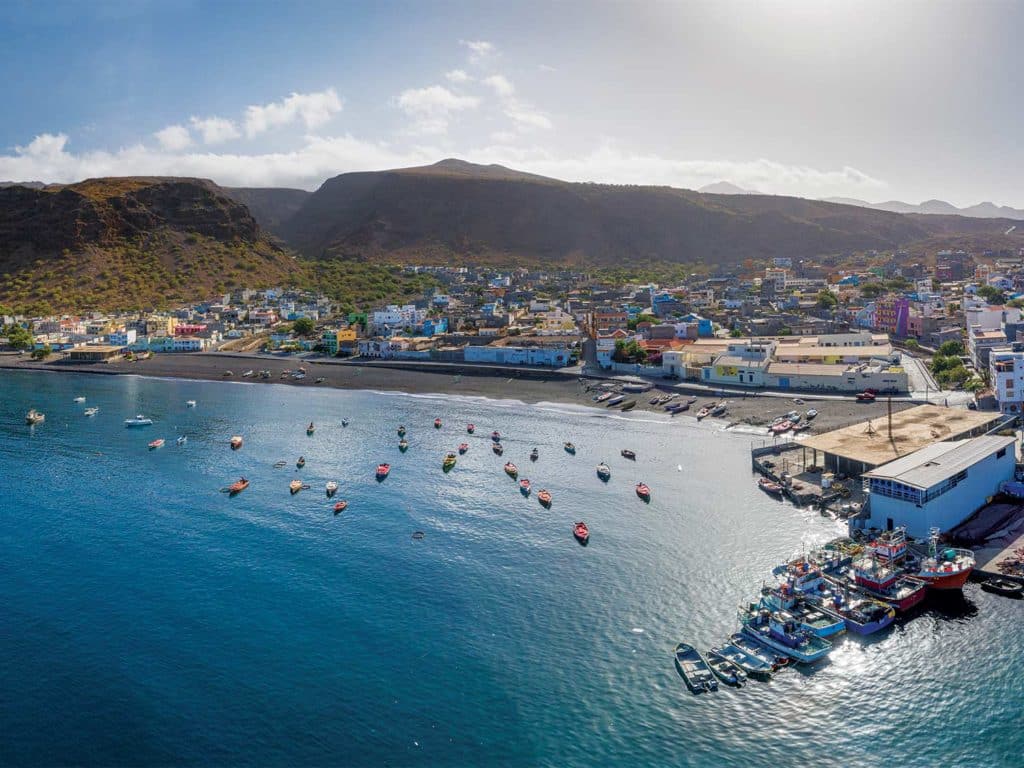 An aerial photo of Cape Verde.