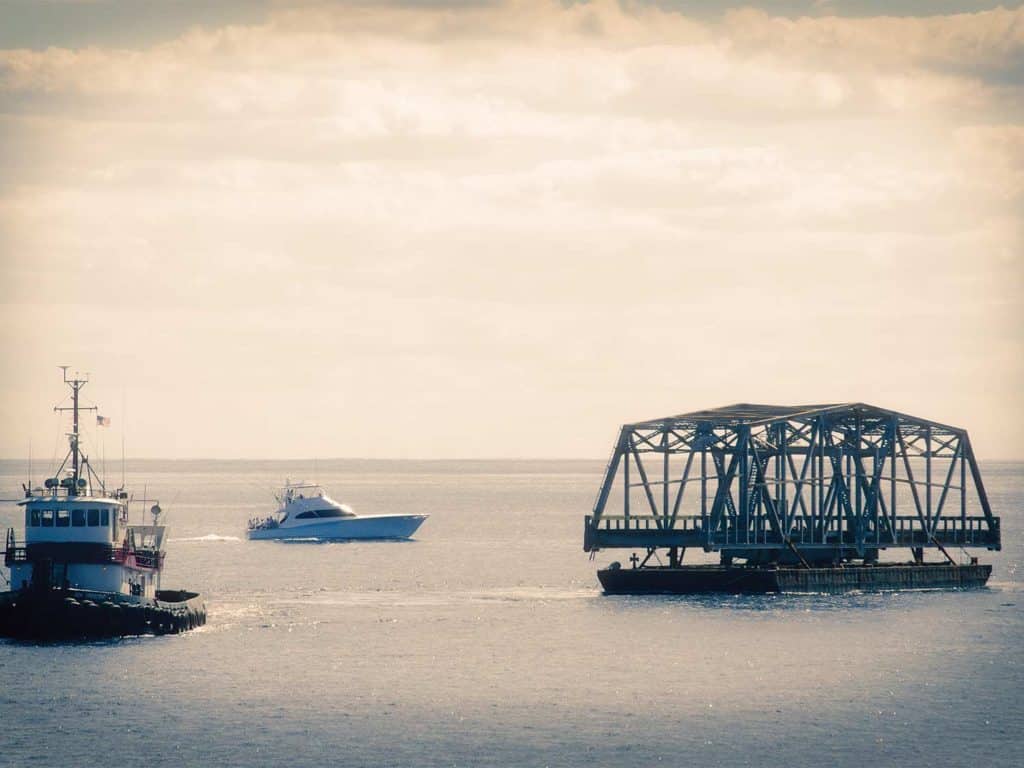 Preparations for an artificial reef.