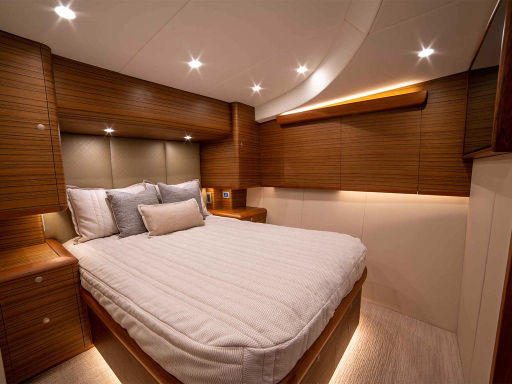 The master stateroom of the Duffie Boatworks 64.