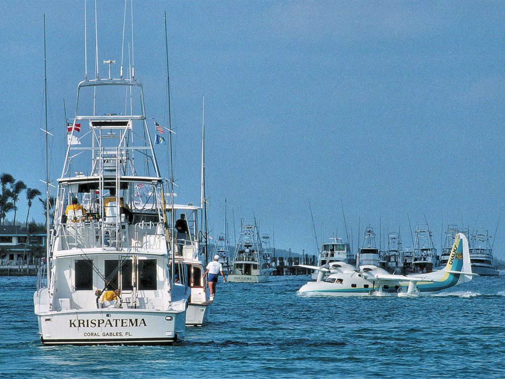 A sport-fishing boat in the Bahamas.