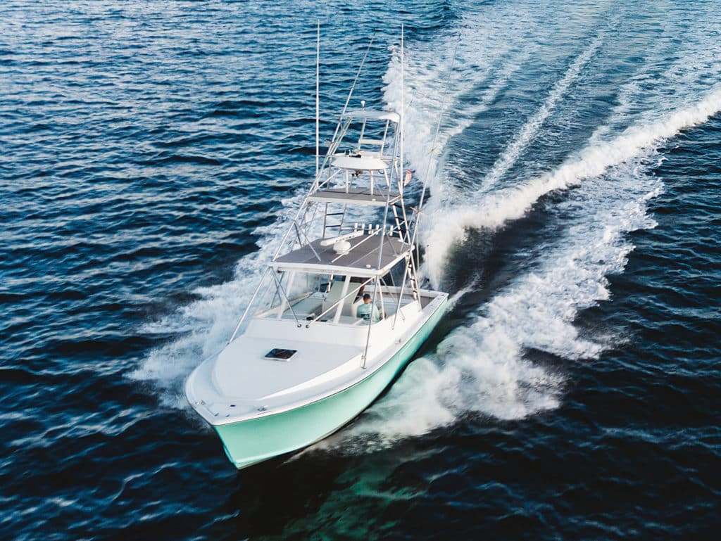 A Galati sport-fishing boat on the water.