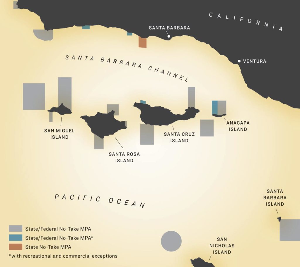 An infograph of maps surrounding California and their fisheries.
