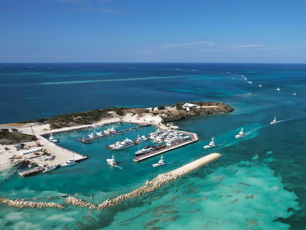 An aerial view of Walker's Cay.