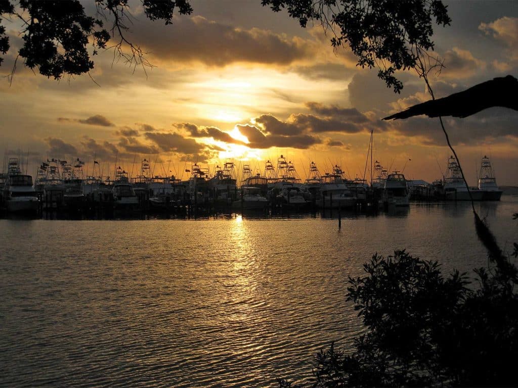 Emerald Coast Blue Marlin Classic at sunset.