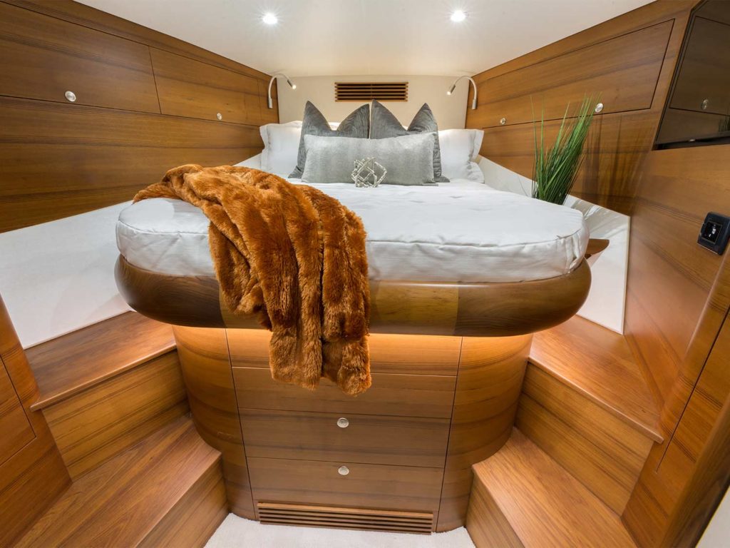 Interior stateroom of the Winter Custom Yachts 53 Express.