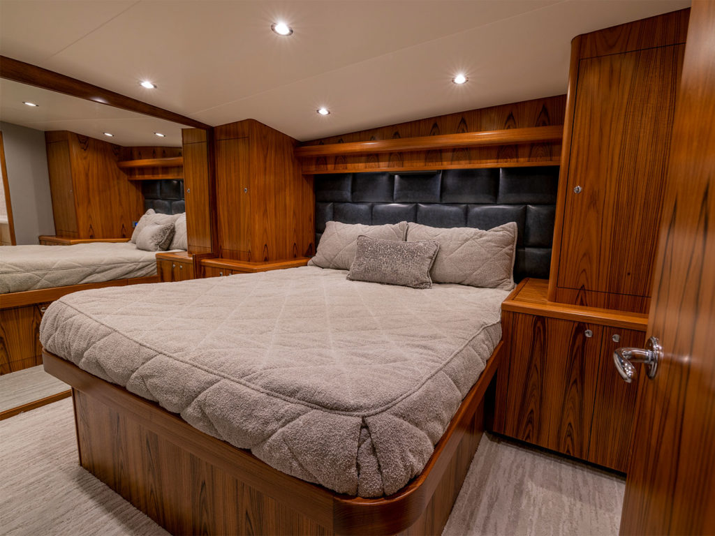 Interior stateroom of the Titan Custom Yachts 63 sport-fishing yacht.