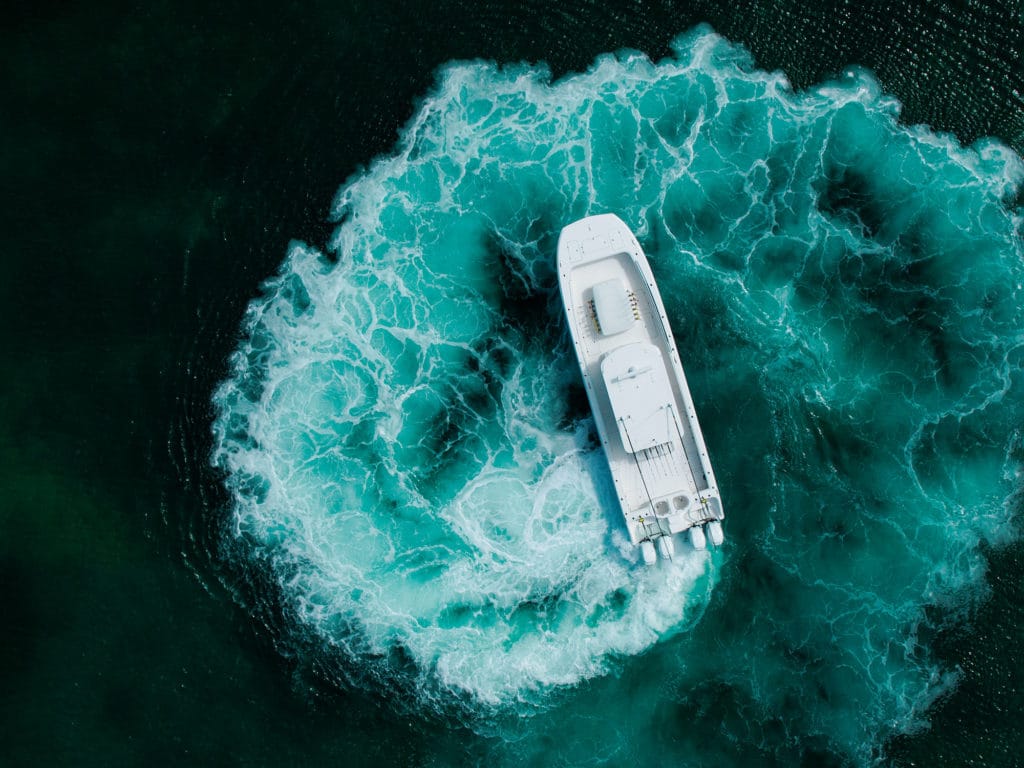 Catamaran spinning circles