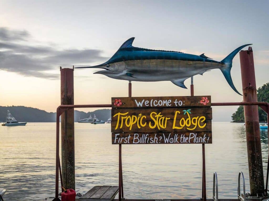 Welcome to Tropic Star Lodge, First Billfish walk the plank!