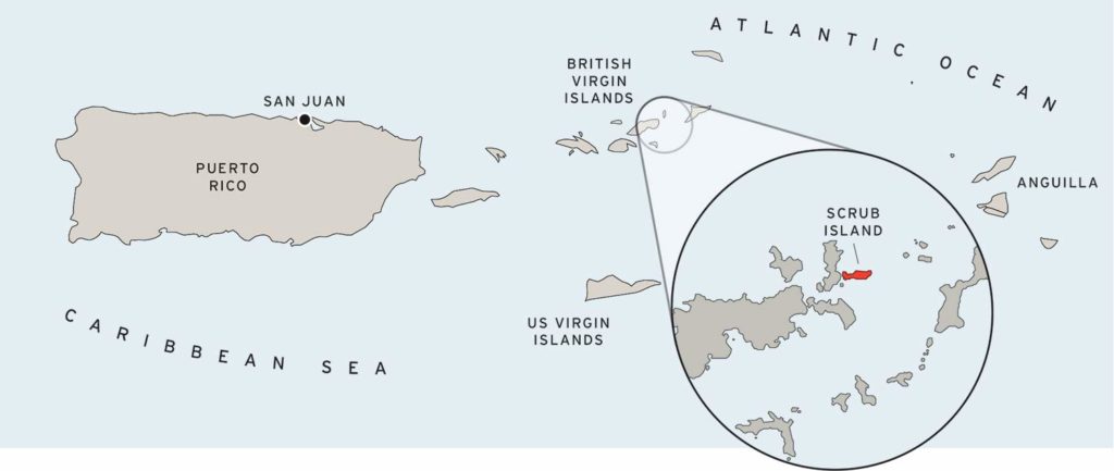 A digital vector rendering of the British Virgin Islands.
