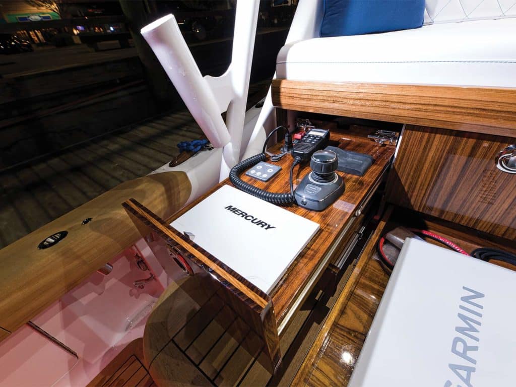 Hidden aft control system of a Winter Custom Yacht.