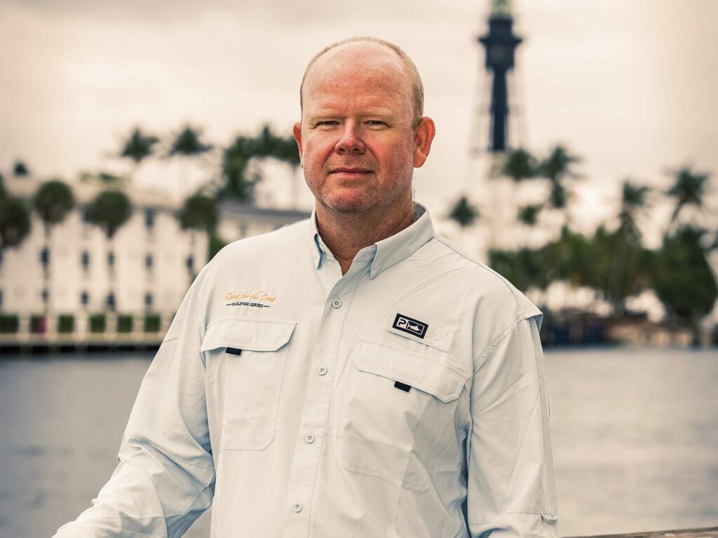 Portrait of Jamie Bunn, founder of Quest for the Crest Sailfish Tournament series.