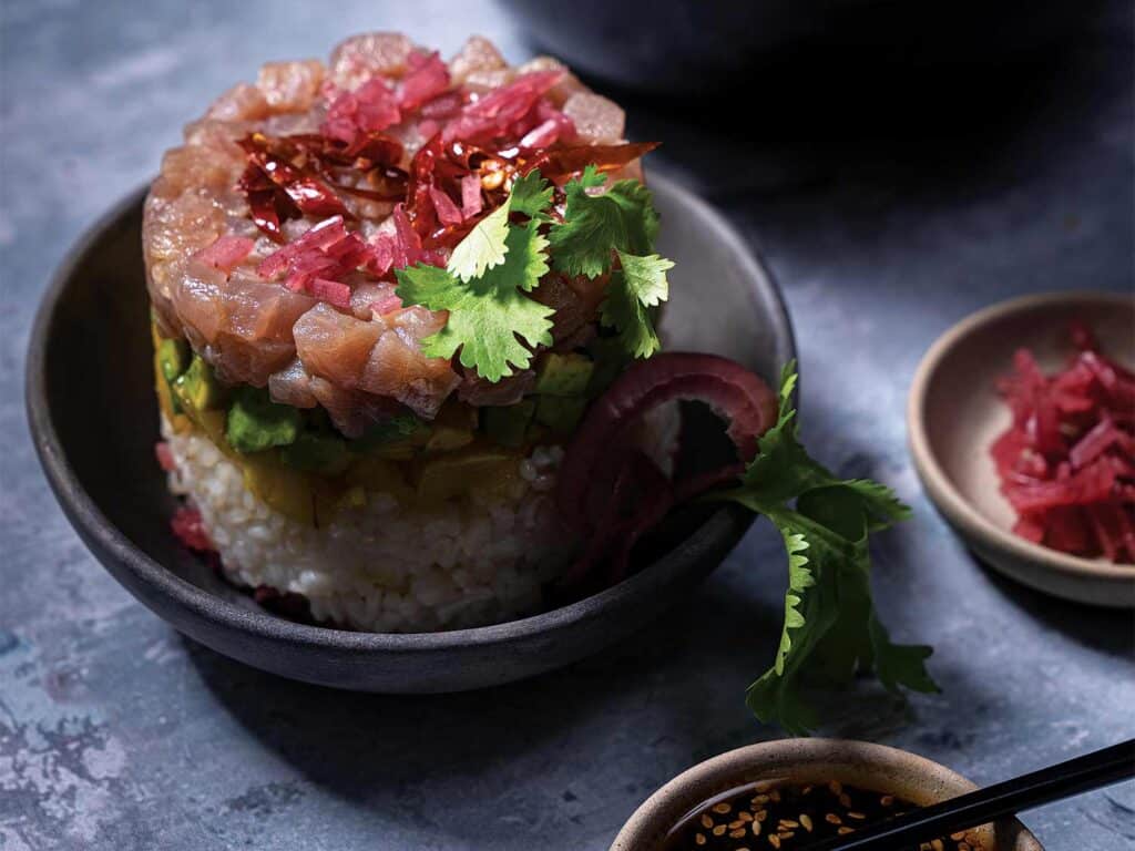 A tower of Tuna Poke.