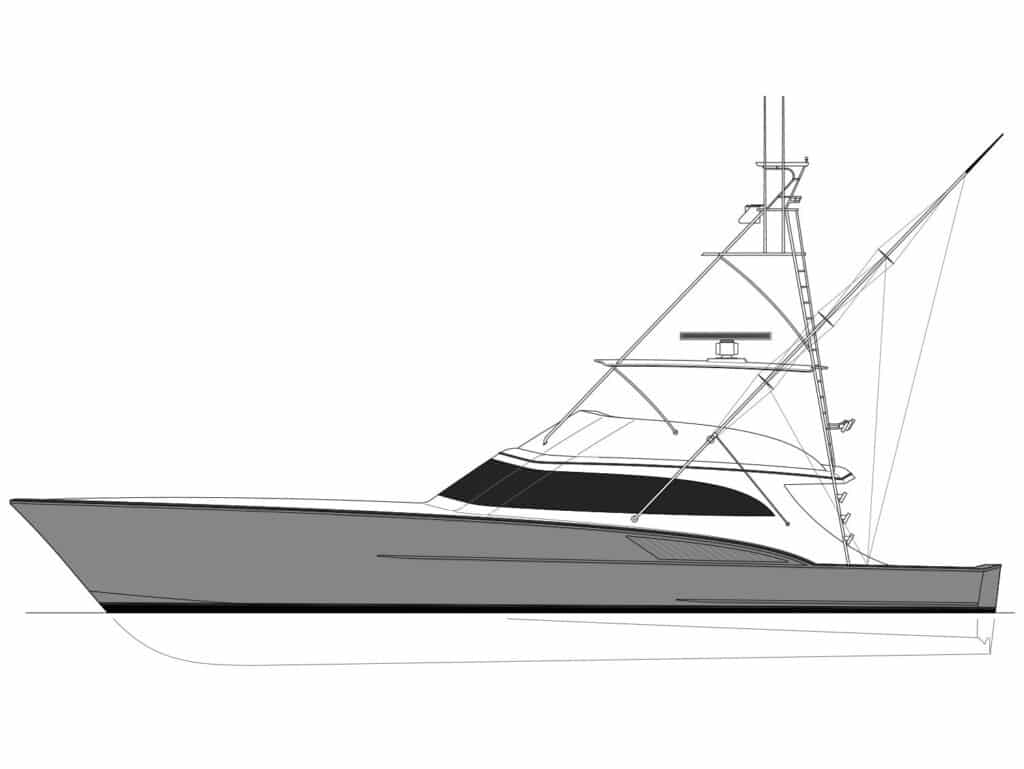 A digital rendering of a Titan Custom Yachts on the Drawing Board.