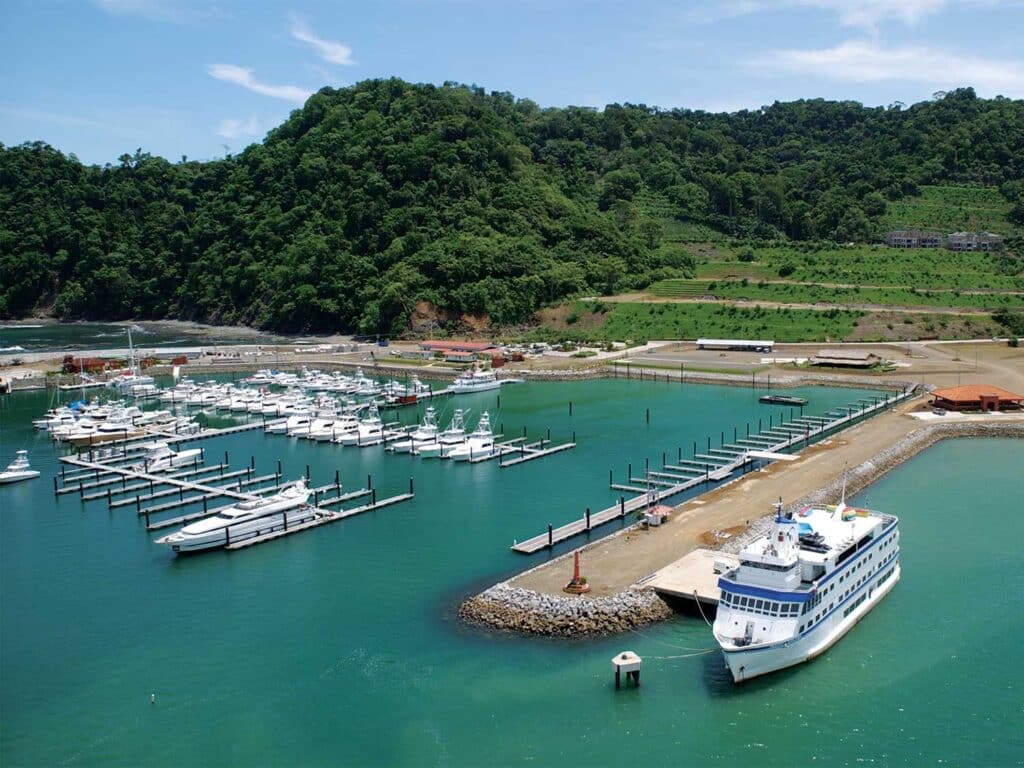 Aerial view of the Los Suenos marina in its early days of operation.
