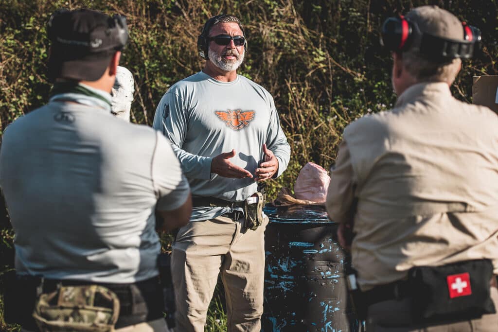 Don Deyo offering training to a crew of sport-fishing anglers.
