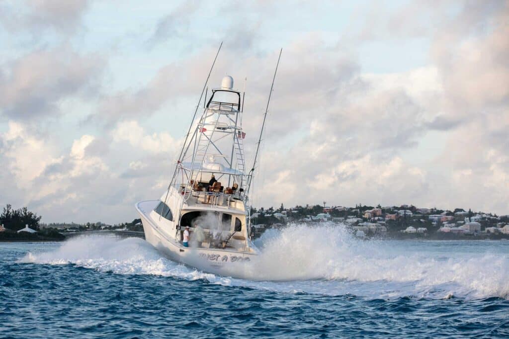 A sport-fishing boat at the Bermuda Billfish Balst