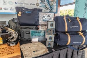 A lineup of prizes at the Sea Horse Anglers Club Tournament.