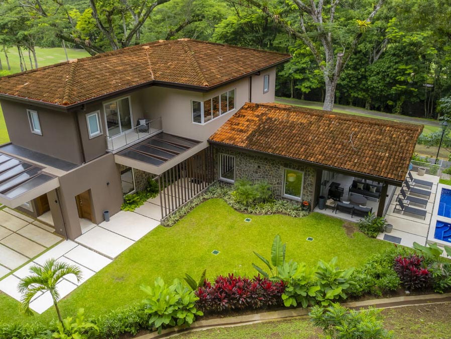 Aerial view of the outside of Casa Selva Tica accommodations.