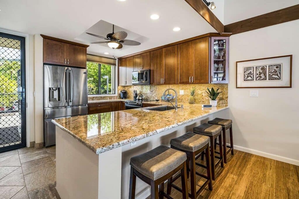 Kitchen interior of a Hawaiian hotel and resort.